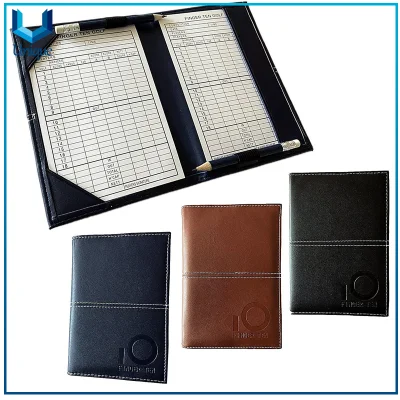 Personalisierter Logo-OEM-Golf-Scorecard-Halter aus PU-Leder mit Scorecard für die besten Werbegeschenke des Clubs